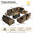 Outdoor Wicker 9 Person Modular Sectional Patio Seating Group With Swivel Rocking Chairs And Fire Pit Table-1864434456
