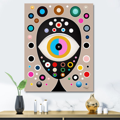 " Eye of Consciousness Retro Illustration I " Mixed Media and Color Photography Print