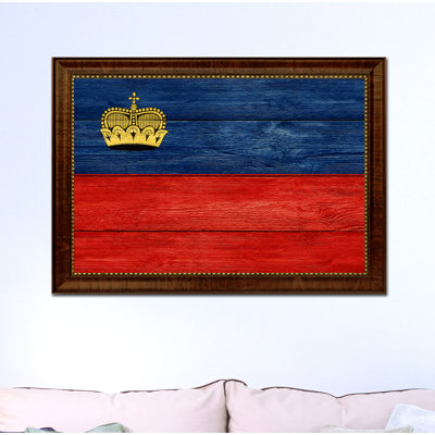 « liechtenstein country flag », impression sur toile encadrée