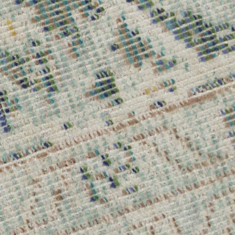 8' Sea Green Medallion Power Loom Runner Rug