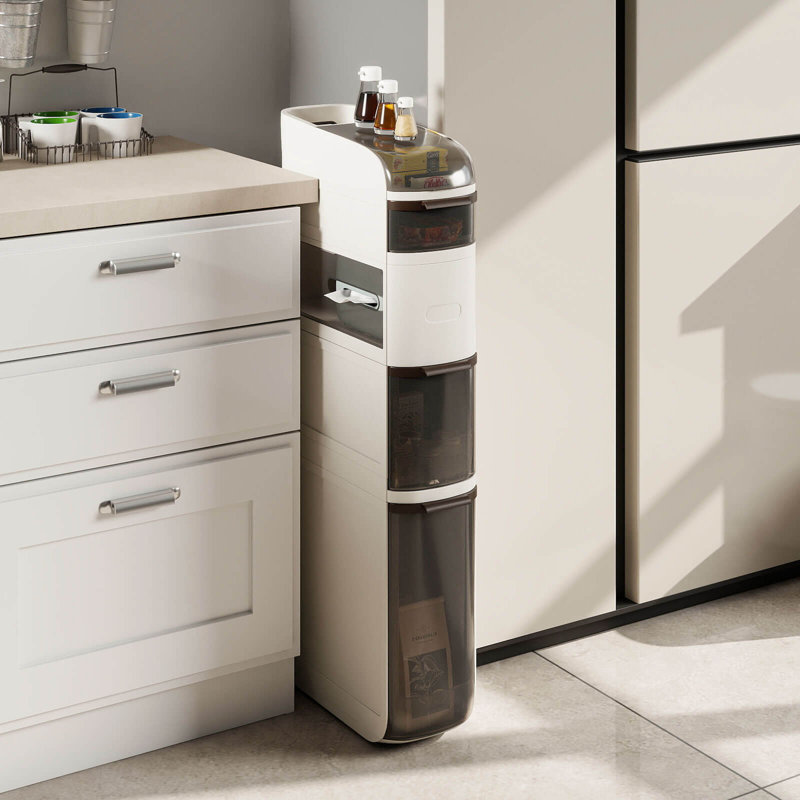 Armoire de rangement étroite à 5 niveaux avec tiroirs et boîte à mouchoirs pour la cuisine