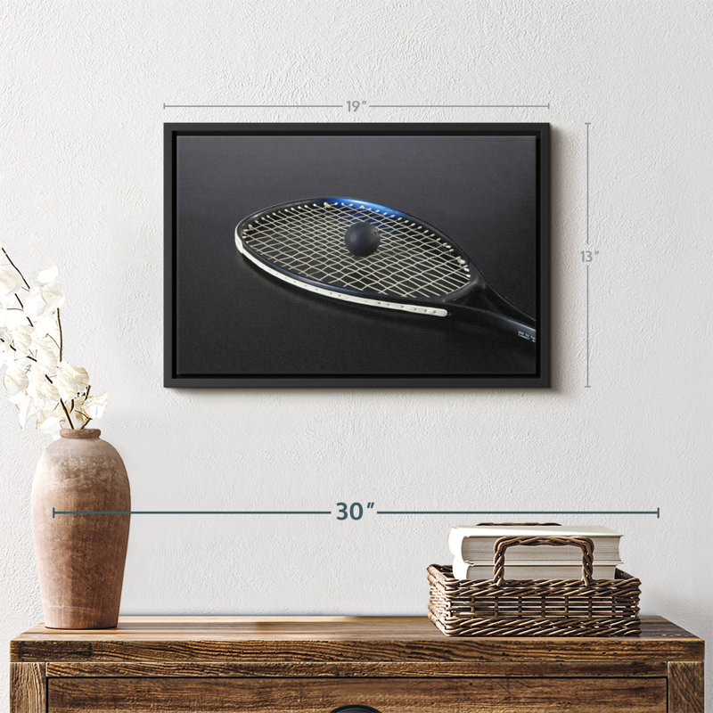 «Black Squash Équipement Wall Art», H 19 po x l 13 po