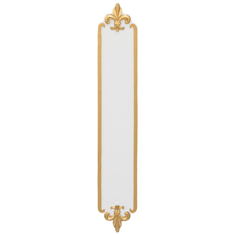 Fleur de Lis 4-Line Wall Address Plaque, Yes, White / Gold