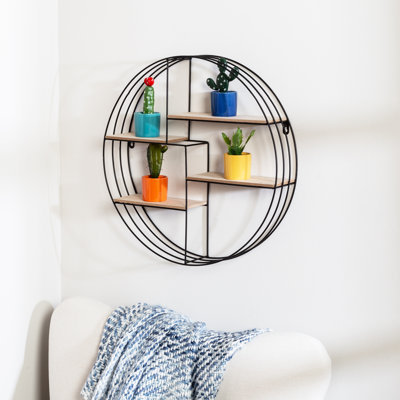 4 Piece Circle Recessed Wall Shelf