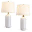 Ensemble de 2 lampes de table en céramique blanches à 3 voies