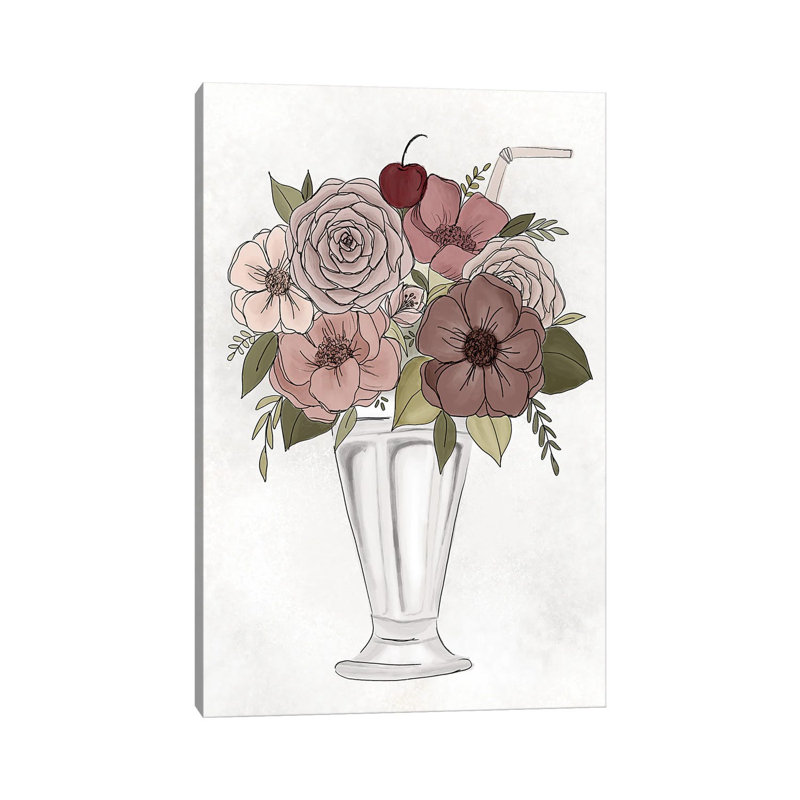 Floral Milkshake by Katie Bryant - Wrapped Canvas Gallery-Wrapped Canvas Giclée, 66.04 cm H x 45.72 cm W x 1.91 cm D
