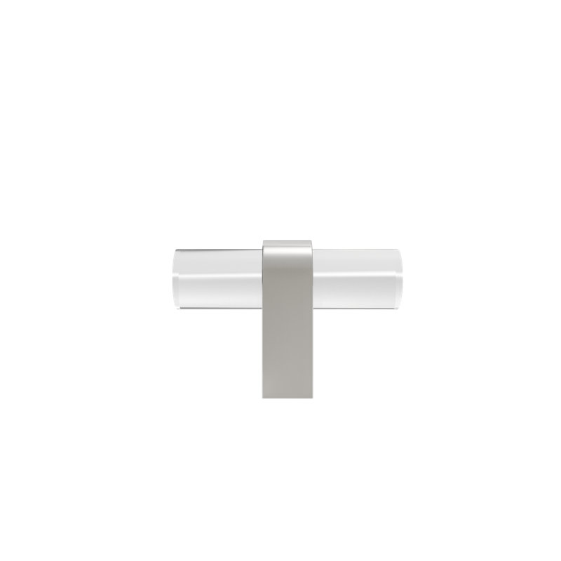 Clarity Acrylic Bar Knob, Satin Nickel/Clear Acrylic