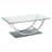 Amelia Chrome Rectangular U-Shaped Glass Top Coffee Table