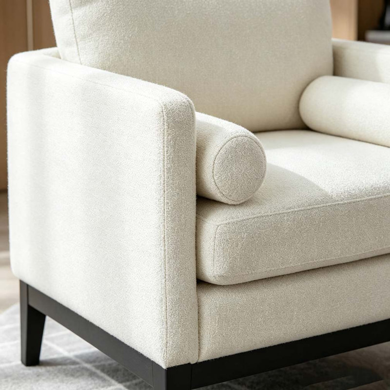 Fauteuil d'appoint 35,4 po, Pied ivoire noir