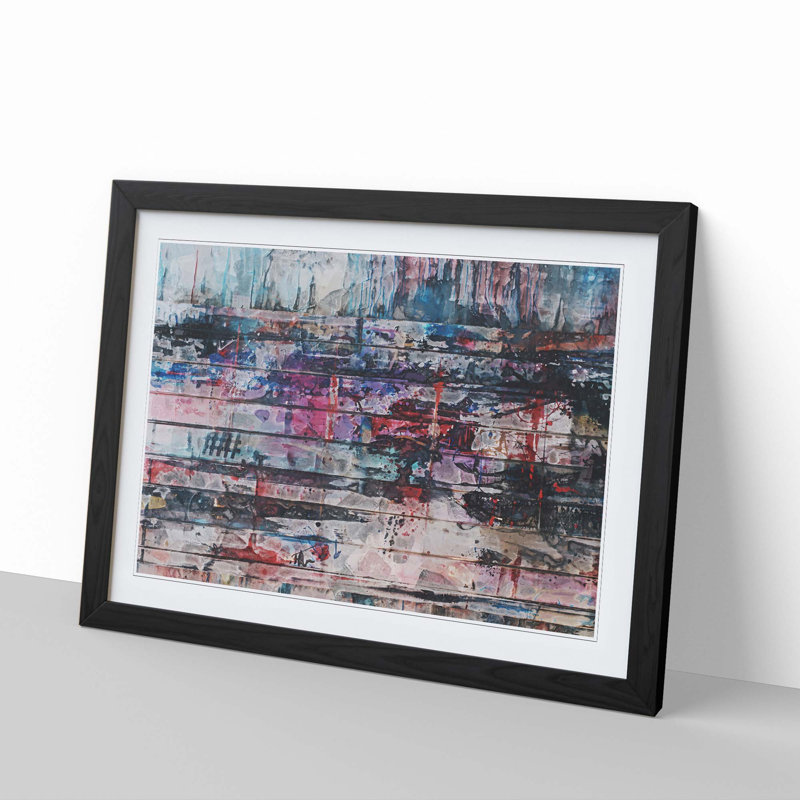 Trance of Time in Abstract - Framed Print, Black, 60cm H x 91cm W x 2cm D