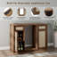 Armoire-bar 50,4 po en rotin avec mini-réfrigérateur, rangement pour le vin et station de chargement-1661407582