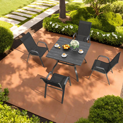 Ensembles de salle à manger de patio 5 pièces durables avec un design en métal rétro pour une utilisation extérieure