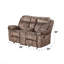 Two Tone Grey Velvet Recliner Loveseat w/USB Port & Console-1820780971