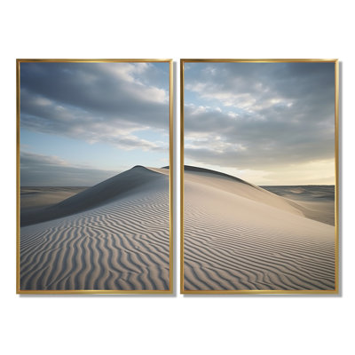 «Black and White Dunes Photo III - Beige bord de mer», art mural sur toile