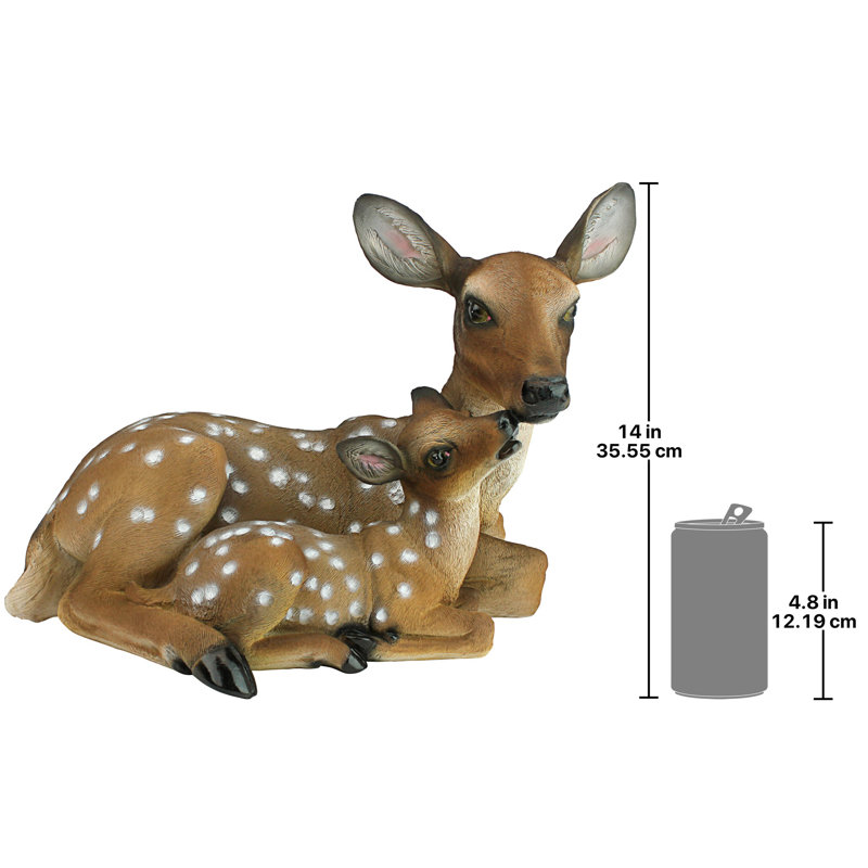 Mothers Love Doe and Fawn Statue