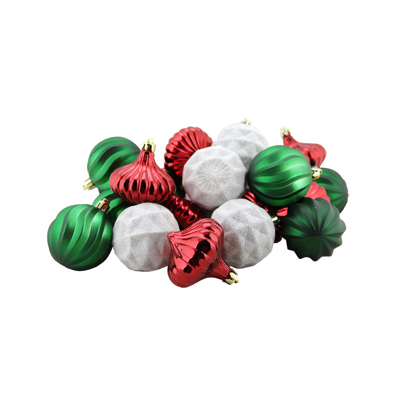 Ornement de Noël rouge et vert incassable, Rouge / Vert / Blanc