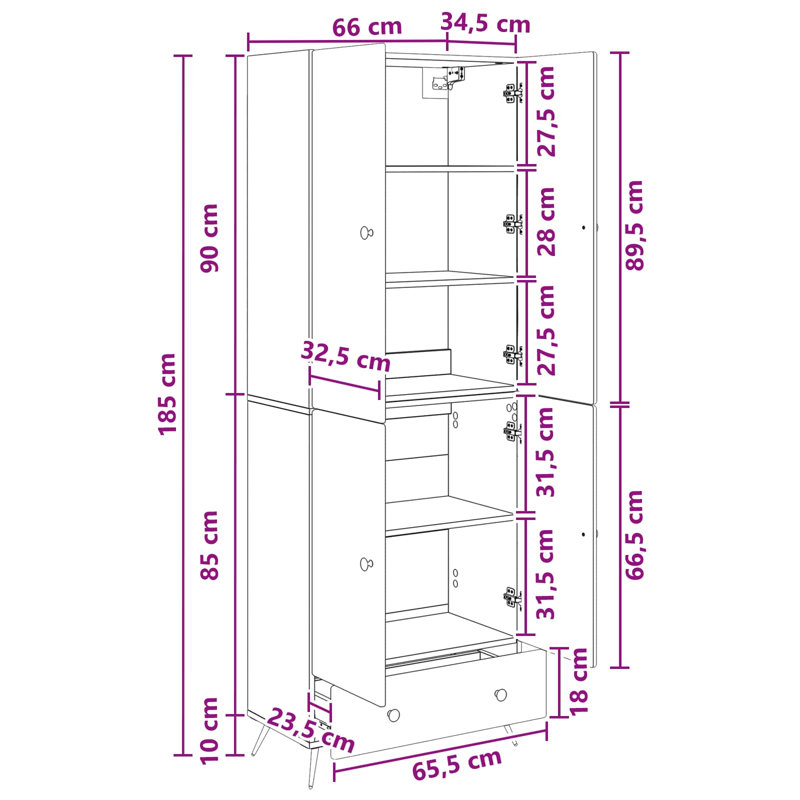 4 -Door 3 Storage Cabinet