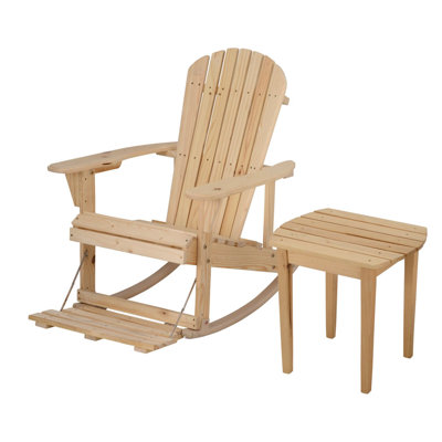 Chaise d'extérieur en bois massif à bascule Boneau
