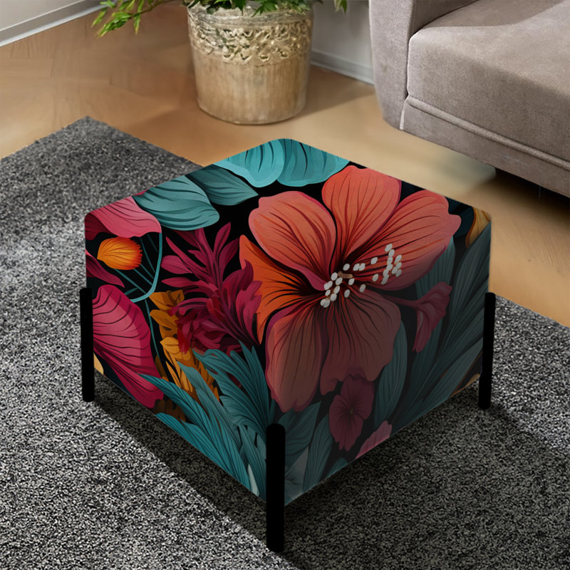 Tropical Watercolors II motif botanique - repose-pieds carré floral
