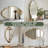 Set of 2 Modern Asymmetrical Wall Mirrors with Aluminum Alloy Frame, Decorative Irregular Hanging Mirrors for Bathroom, Bedroom, Living Room & Entryway-98127004-98127005