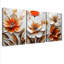 Abstrait floral sur toile tendue, reproduction de peinture à l'huile (ensemble de 3)-526358792