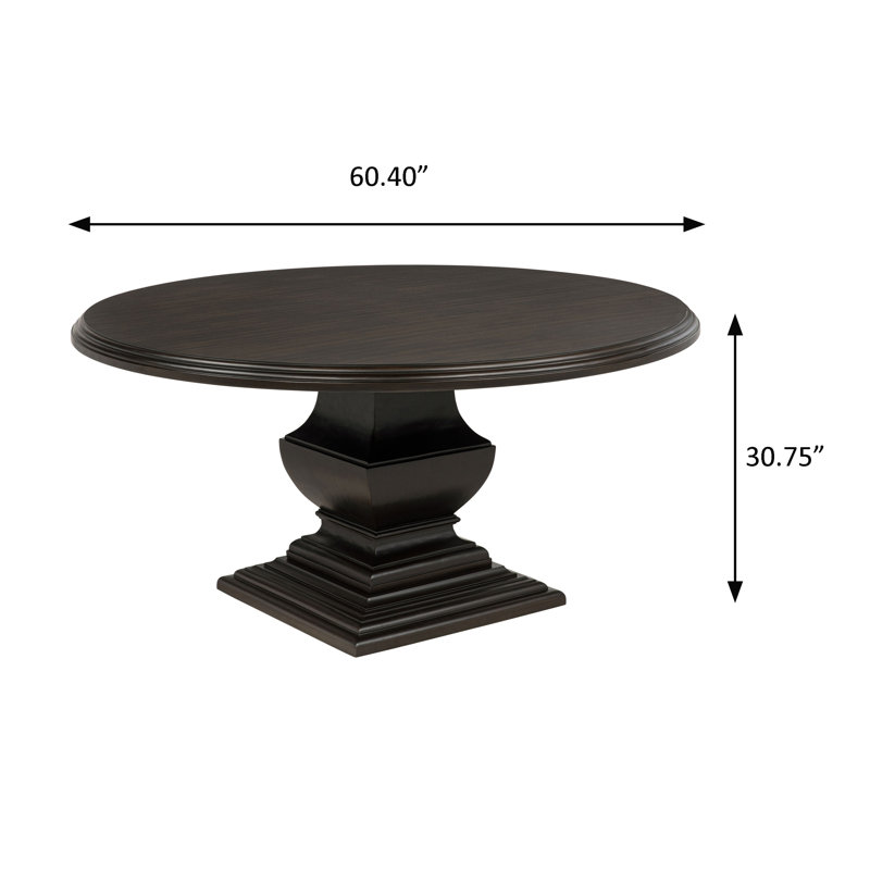 60.4" W Traditional Dining Table, Brown