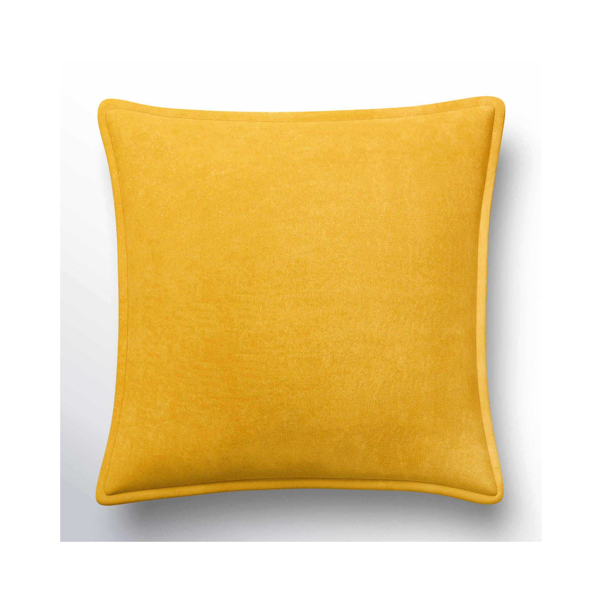 Edgar 100% Cotton Throw Pillow, Yellow, 18"H x 18"W, Down