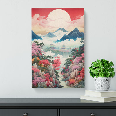 Japanese Mountains Rococo - No Frame Print