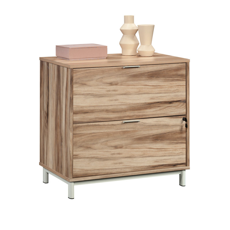 Classeur latéral, finition bois, 2 tiroirs pour un rangement efficace du bureau à domicile, surface résistante à la chaleur et aux égratignures, espaces appropriés, couleur brune, système de verrouillage, tiroir inférieur, 30,08 po x 19,93 po, 30,58 po,