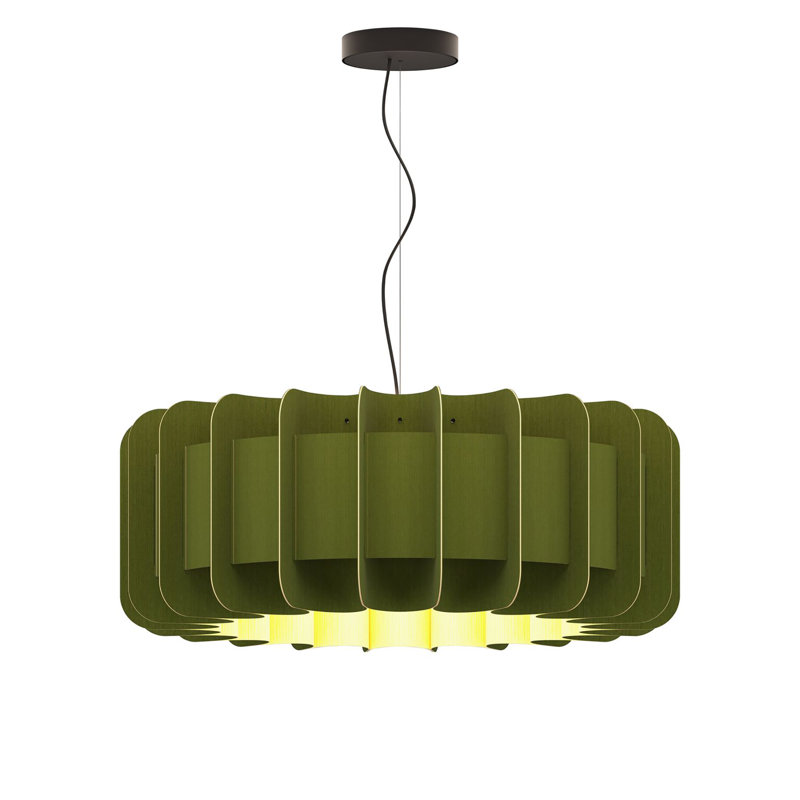 Luminaire suspendu 1 lumière Clarissa, Vert, H 11 po x l 29,1 po x P 29,1 po