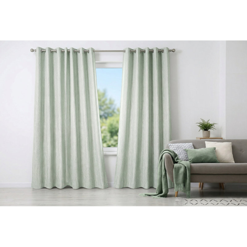 Panneau de rideau texturé à motif de feuilles tissées, 54 x 84 pouces, rideau filtrant la lumière pour salon et chambre (1 panneau, vert oasis rafraîchissant)