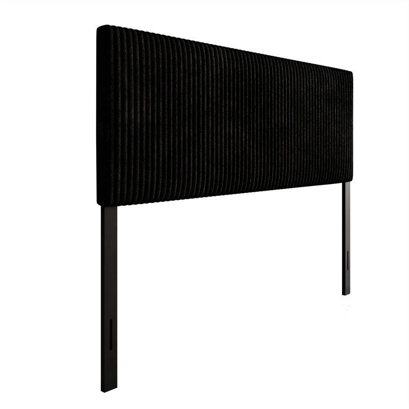Natusuko Velvet Upholstered Headboard, King, Black