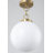 Brunsville 1-Light Glass Shade Semi Flush Mount Ceiling Light