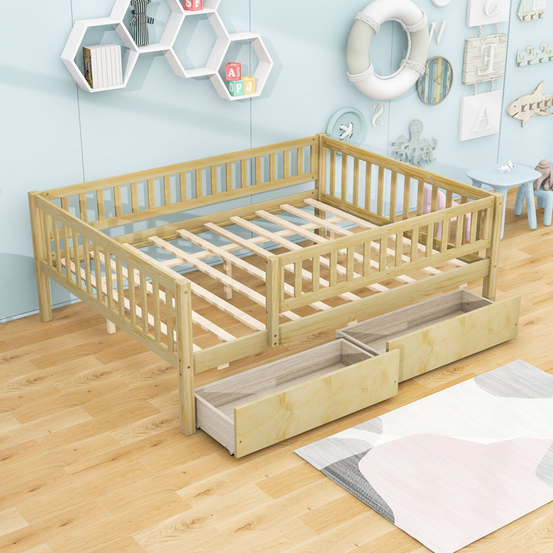 Lit de jour en bois Rowanne, Double, Naturel