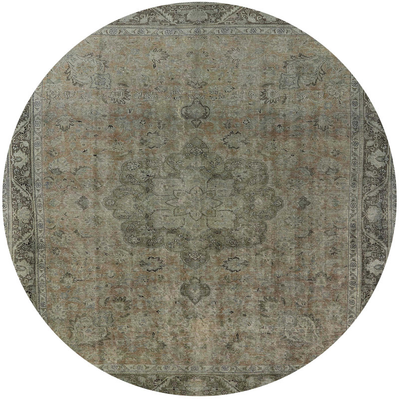 Tapis 100% moderne lavable à la machine Eirian 3107, Rond 7 pi