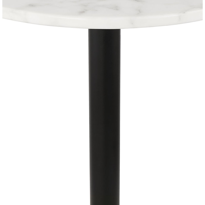 Barraute Round Metal Base Dining Table, White