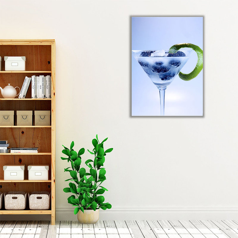 Berries and Gin 1 - reproduction d'art sur toile, H 40 po x l 30 po