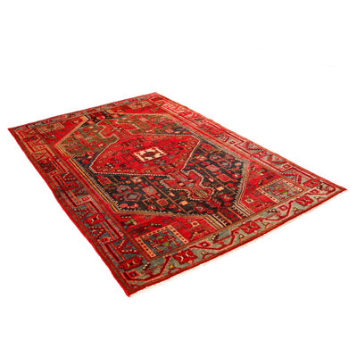 One-of-a-Kind 4'3'' X 6'7'' 1990s Wool Area Rug in Red