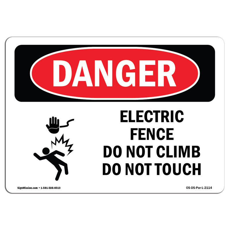Danger Sign, 12" H x 18" W x 0.1" D