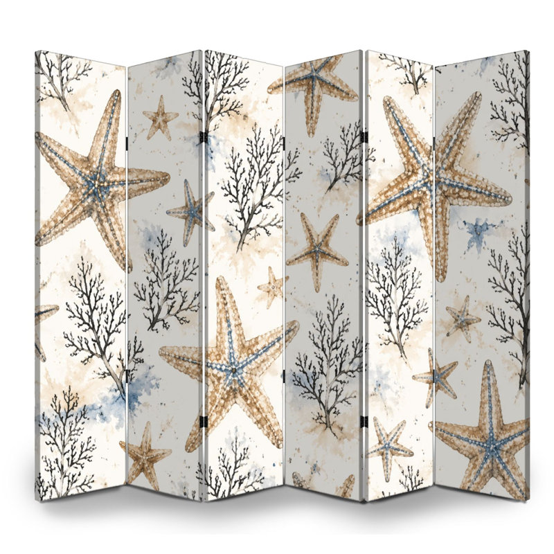 Cloison pliante 6 panneaux séparateur de toile Royal Starfish, 6, H 71 po x l 96 po x P 1 po