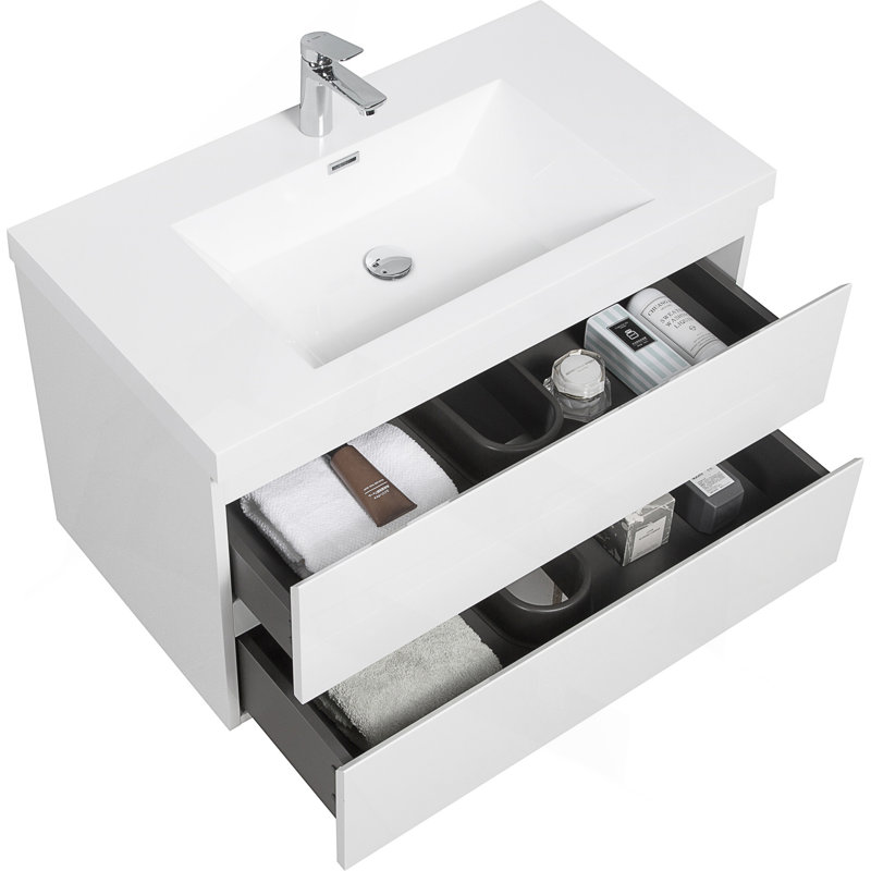 Meuble-lavabo flottant avec lavabo, 36"