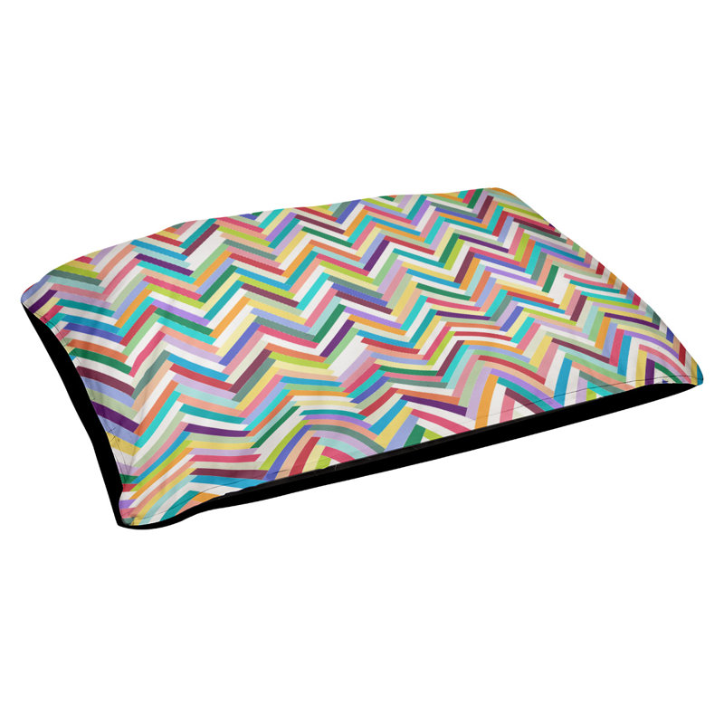 Coussin décoratif à chevrons, Grand (L 40 po x l 50 po), Arc-en-ciel, Utilisation intérieure seulement