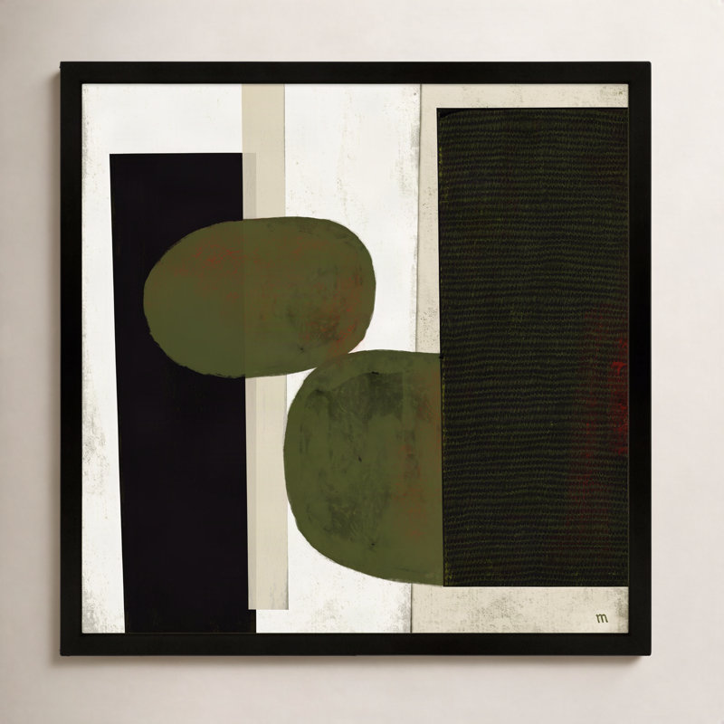 «Collage 1» par Studio, art mural encadré, Papier avec cadre noir, H 30 po x l 30 po x P 1,25 po