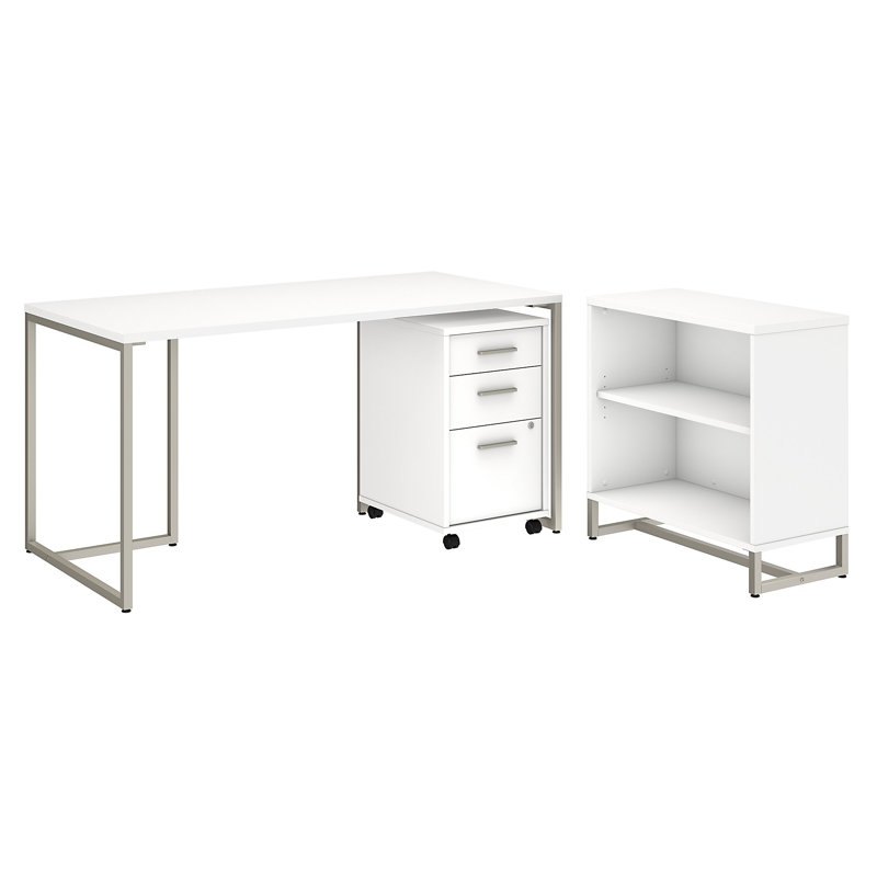 Method 3 Piece Computer Desk Office Set, White