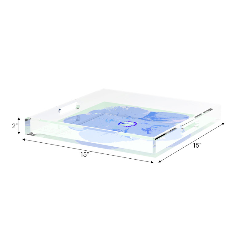 Decorative Tray, 15"W x 15"D x 2"H, Clematis