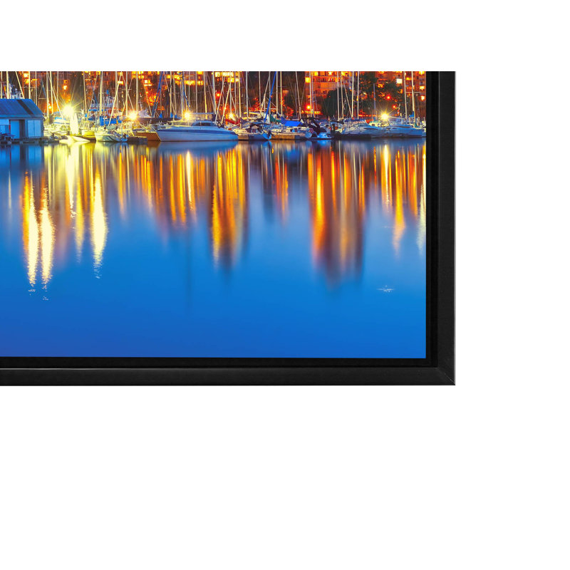 «Downtown Vancouver at Sunset», reproduction sur toile, Cadre flottant, H 19 po x l 51 po x P 4,25 po