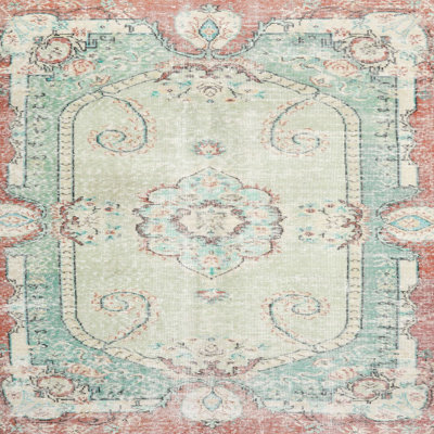 Tapis décoratif gris en laine à motif oriental khat