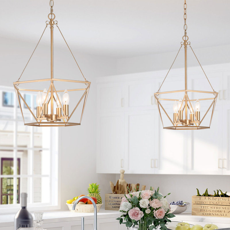 4 - Light Lantern Geometric Chandelier