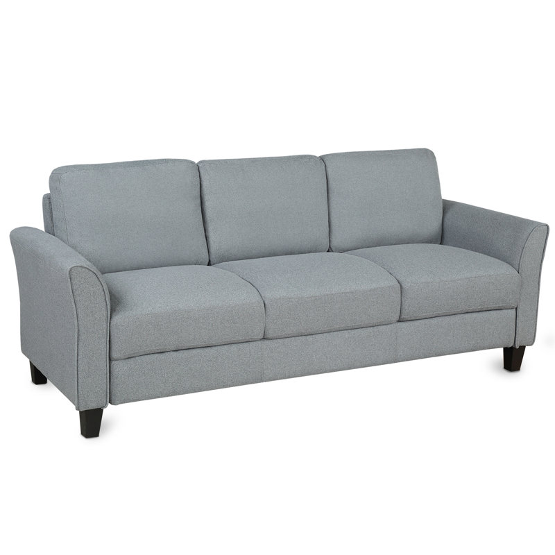 Valhalla Living Room Sofa, Gray Linen, 33" H x 67.7" W x 29" D, 3