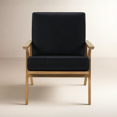 Mads Oak Genuine Leather Armchair